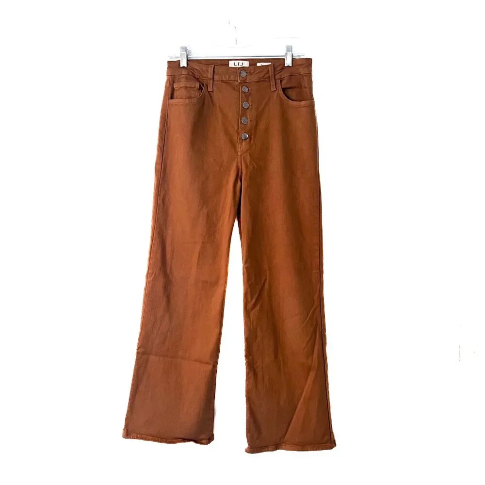 NEW L.T.J genoa fly button jean in camel size 28